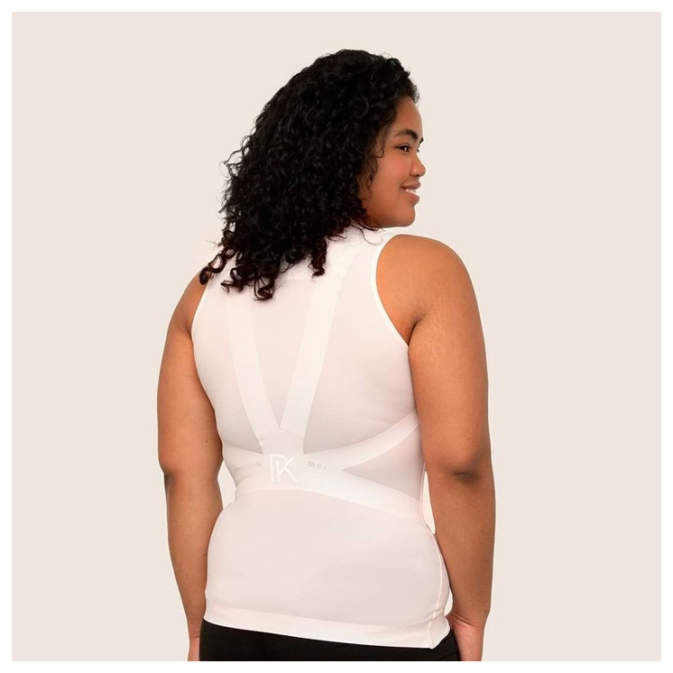 T-Shirt discret femme rose poudré col v H1-P2