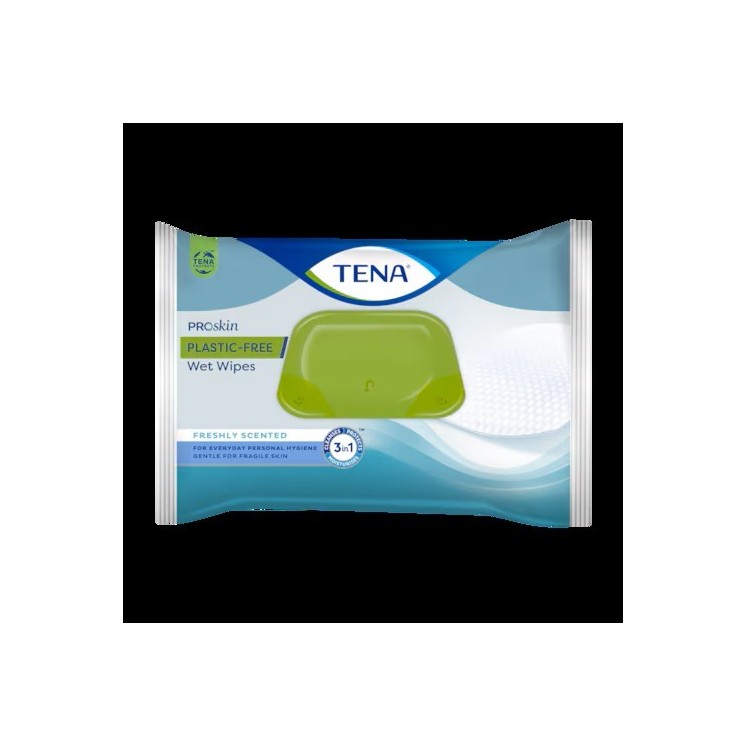 Lingettes imprégnées TENA ProSkin Wet Wipes sans plastique | Taille adulte
