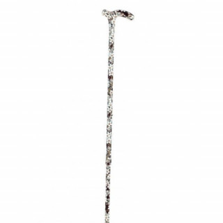 Canne réglable bordeaux fleur beige