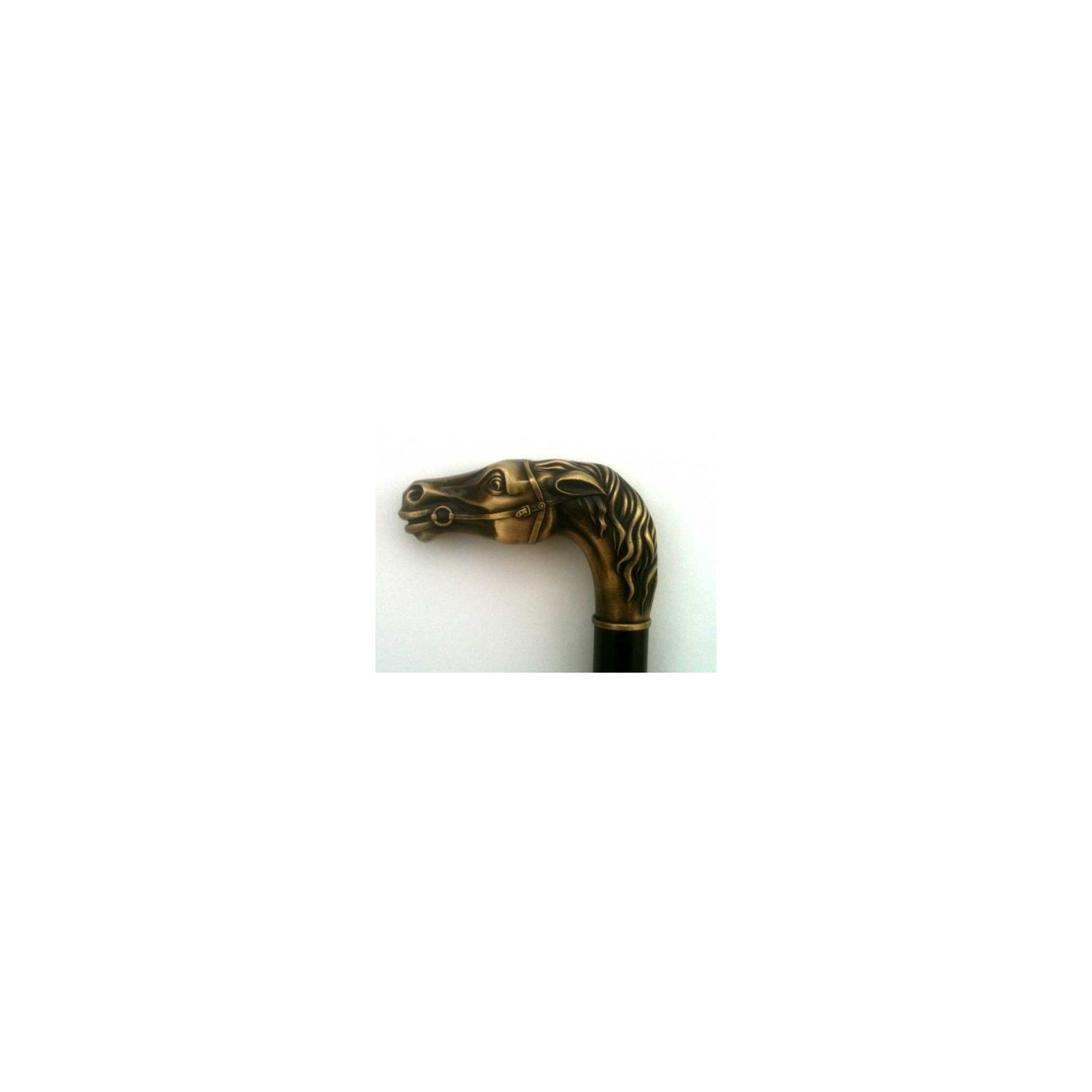 Canne de marche cheval vieux bronze
