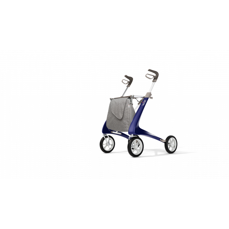 Rollator Carbon Ultralight, taille standard Bleu + sac week-end