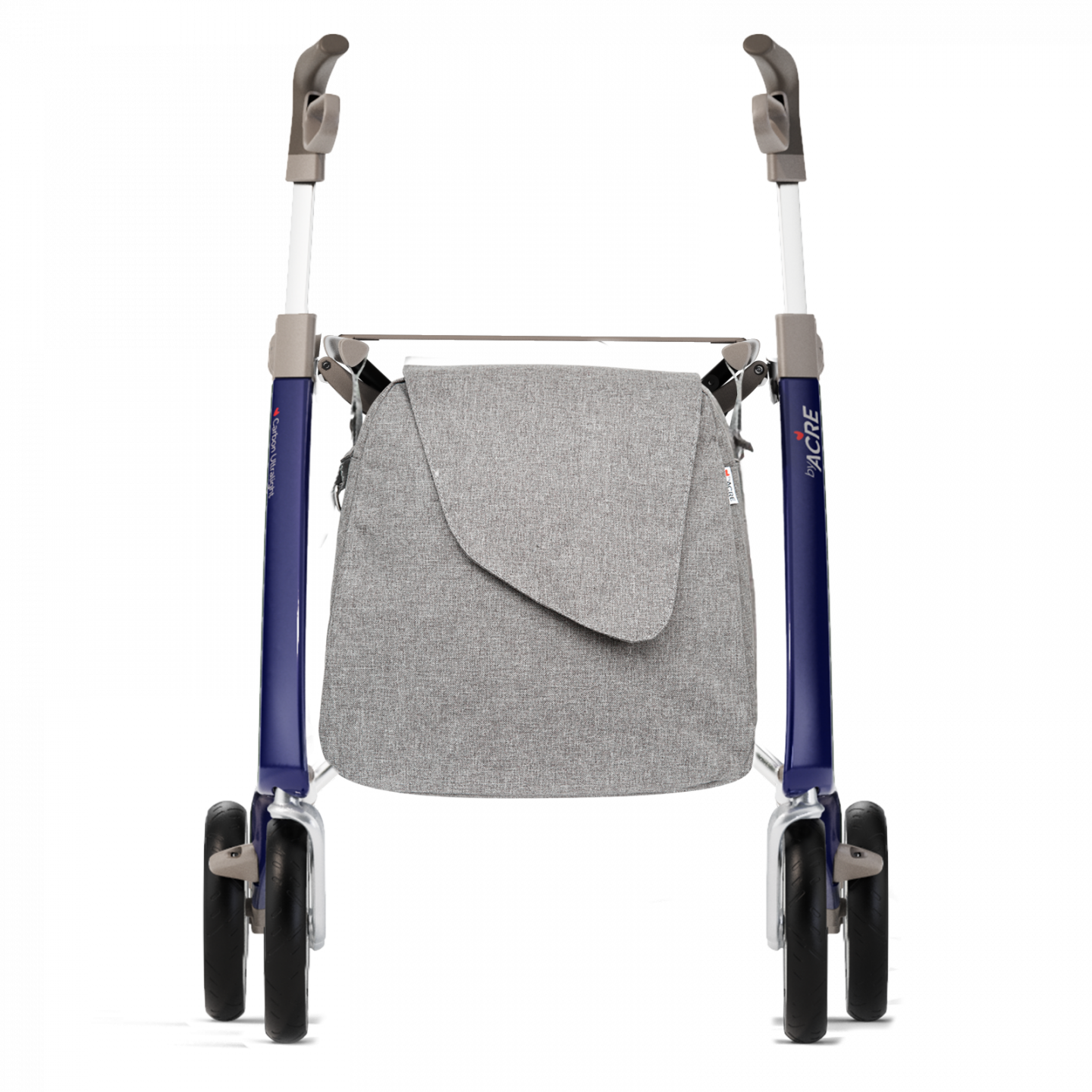 Rollator Carbon Ultralight, taille standard Bleu + sac week-end