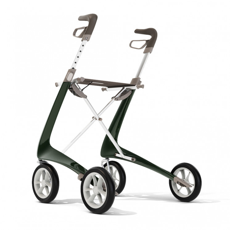 Rollator Carbon Ultralight, taille standard Vert + sac week-end