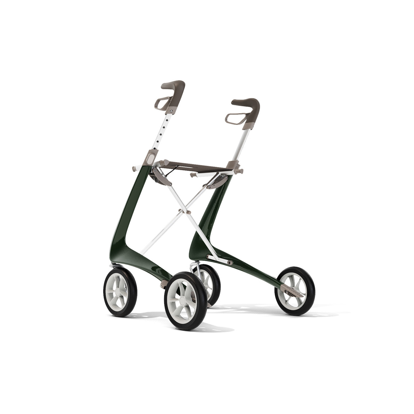 Rollator Carbon Ultralight, taille standard Vert + sac week-end