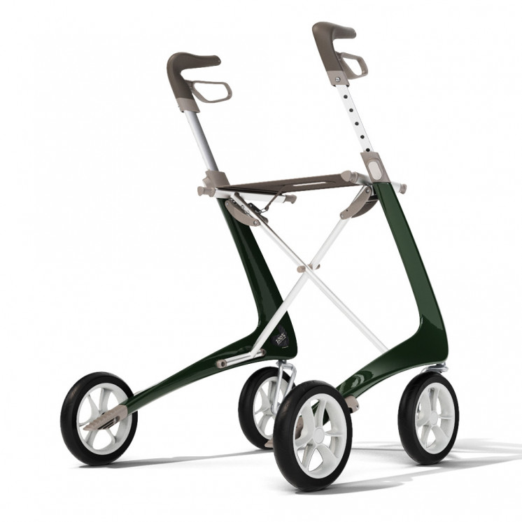 Rollator Carbon Ultralight, taille standard Vert + sac week-end