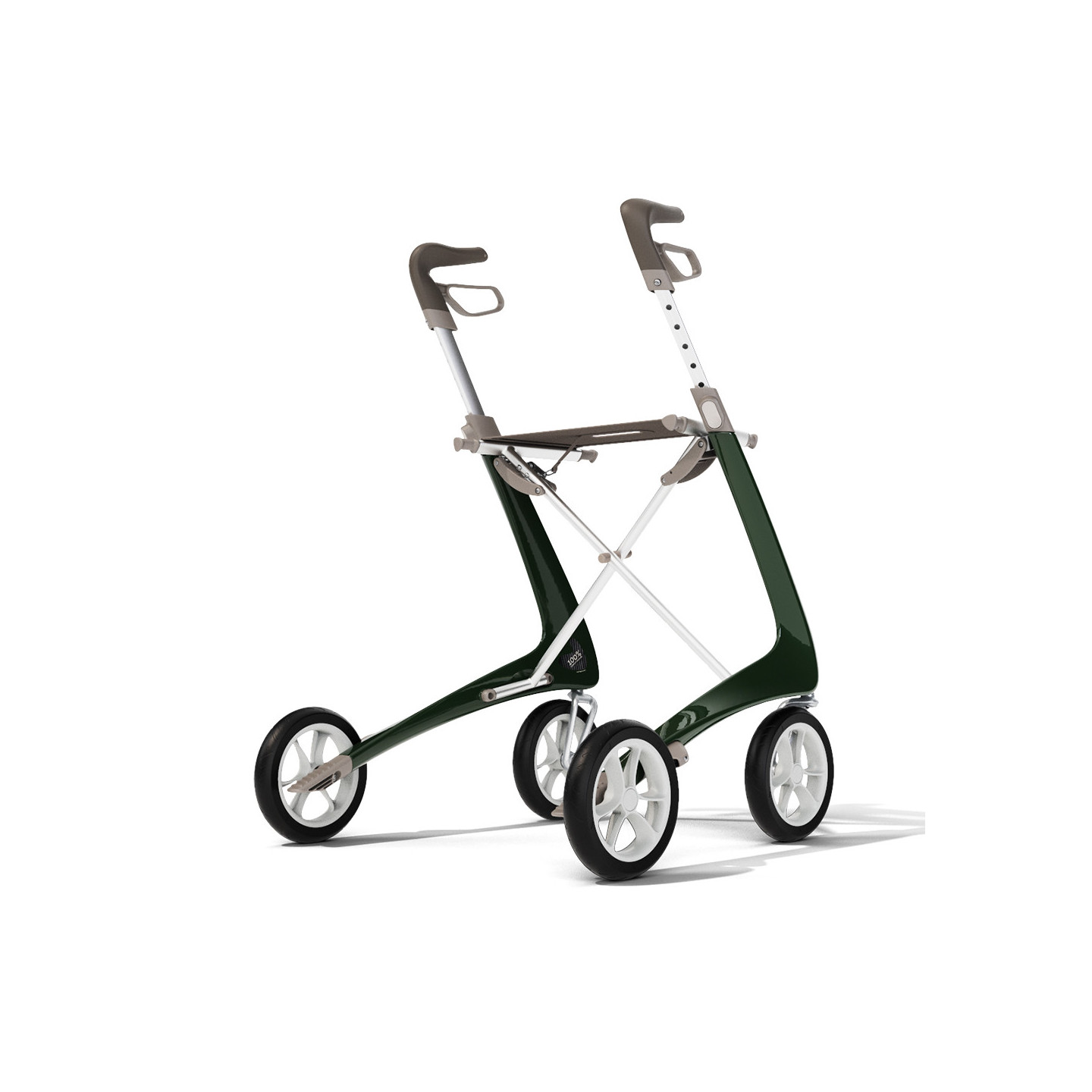Rollator Carbon Ultralight, taille standard Vert + sac week-end