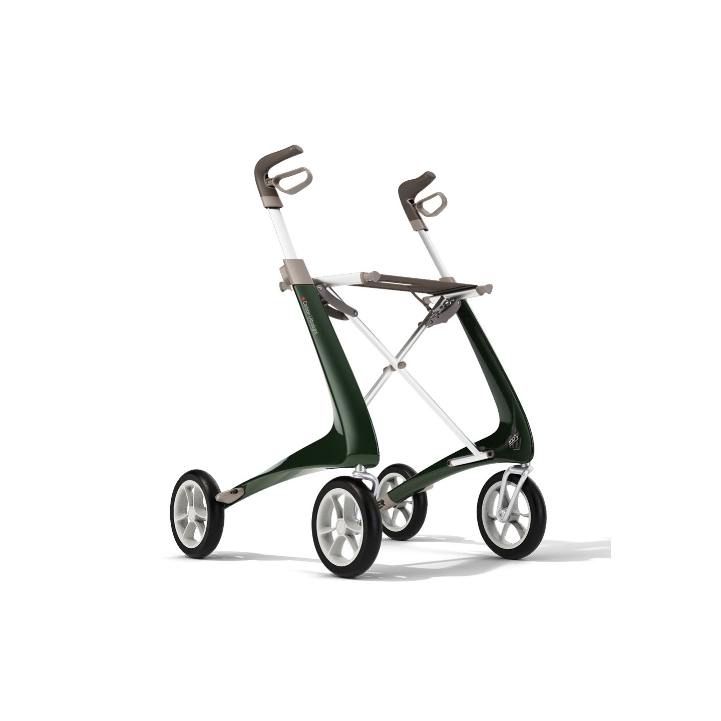 Rollator Carbon Ultralight, taille standard Vert + sac week-end
