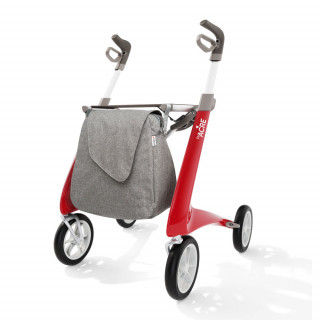 Rollator Carbon Ultralight, taille standard Rouge + sac week-end