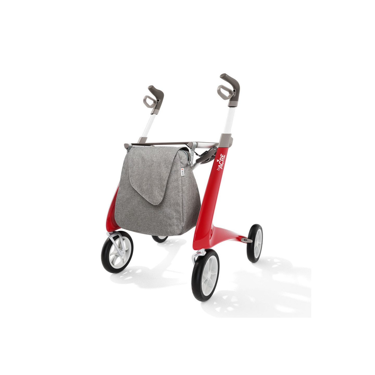 Rollator Carbon Ultralight, taille standard Rouge + sac week-end