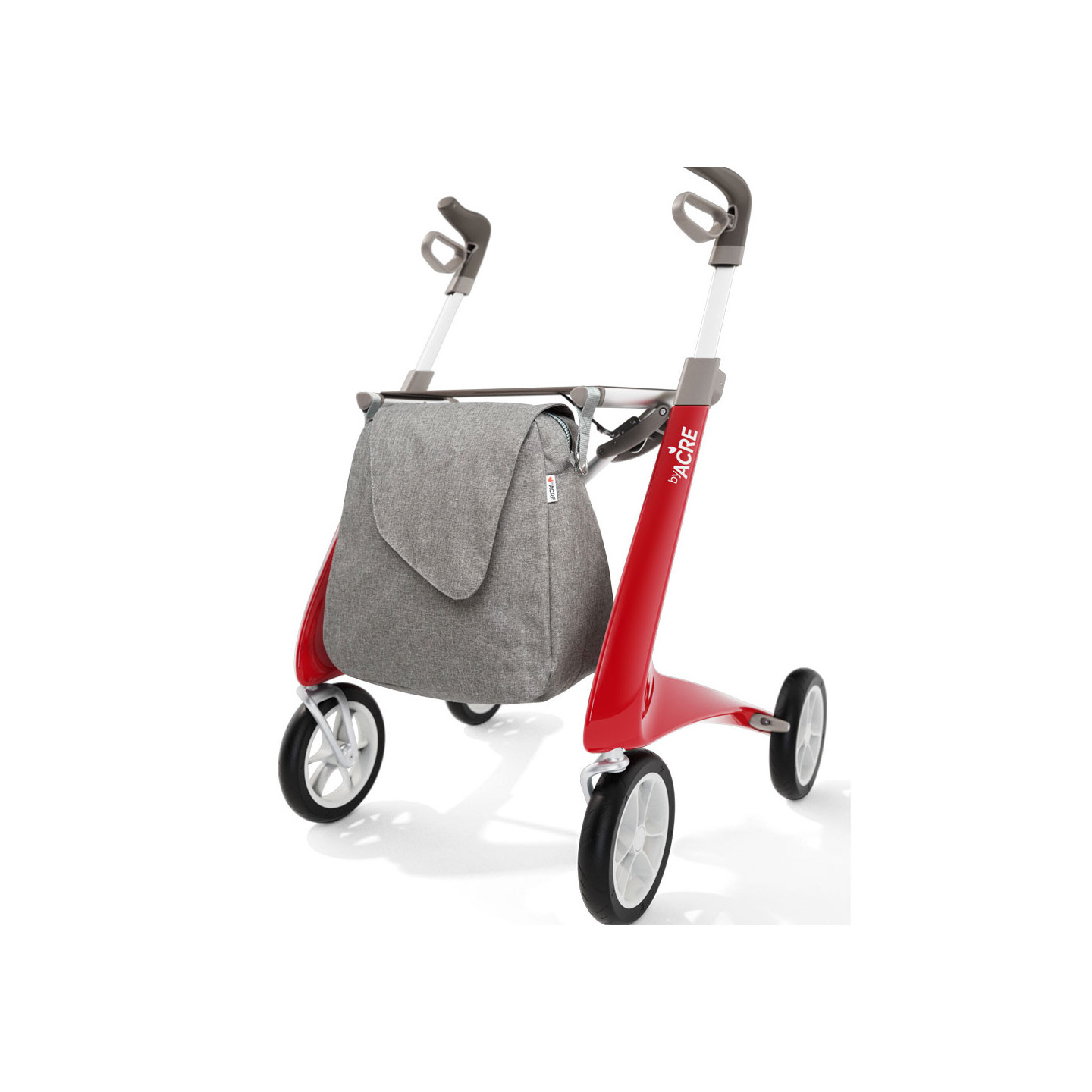 Rollator Carbon Ultralight, taille standard Rouge + sac week-end