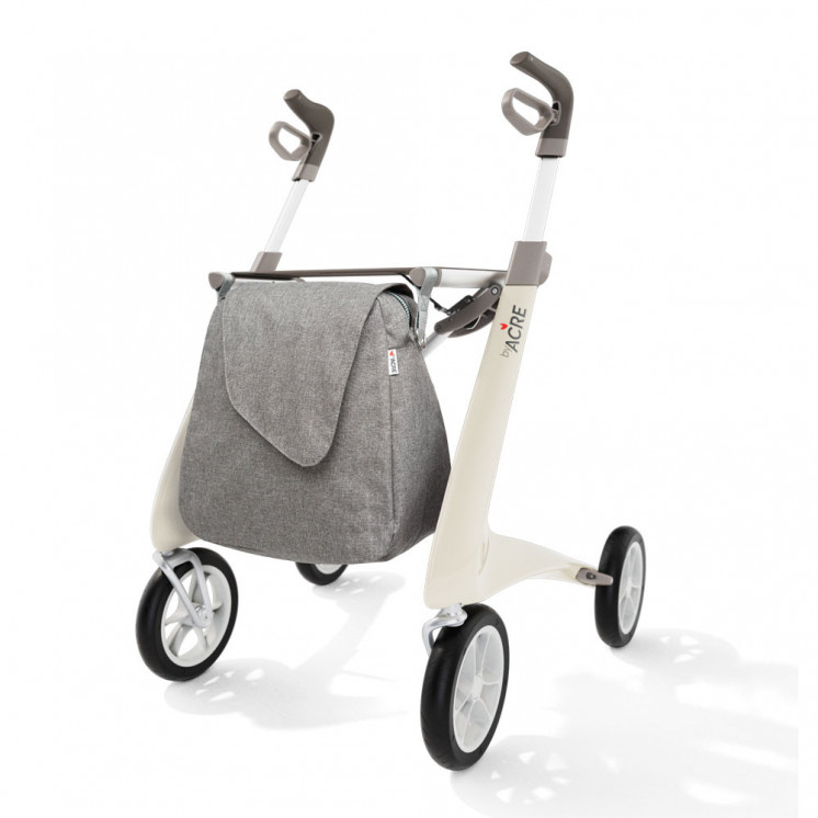 Rollator Carbon Ultralight, taille standard Blanc + sac week-end