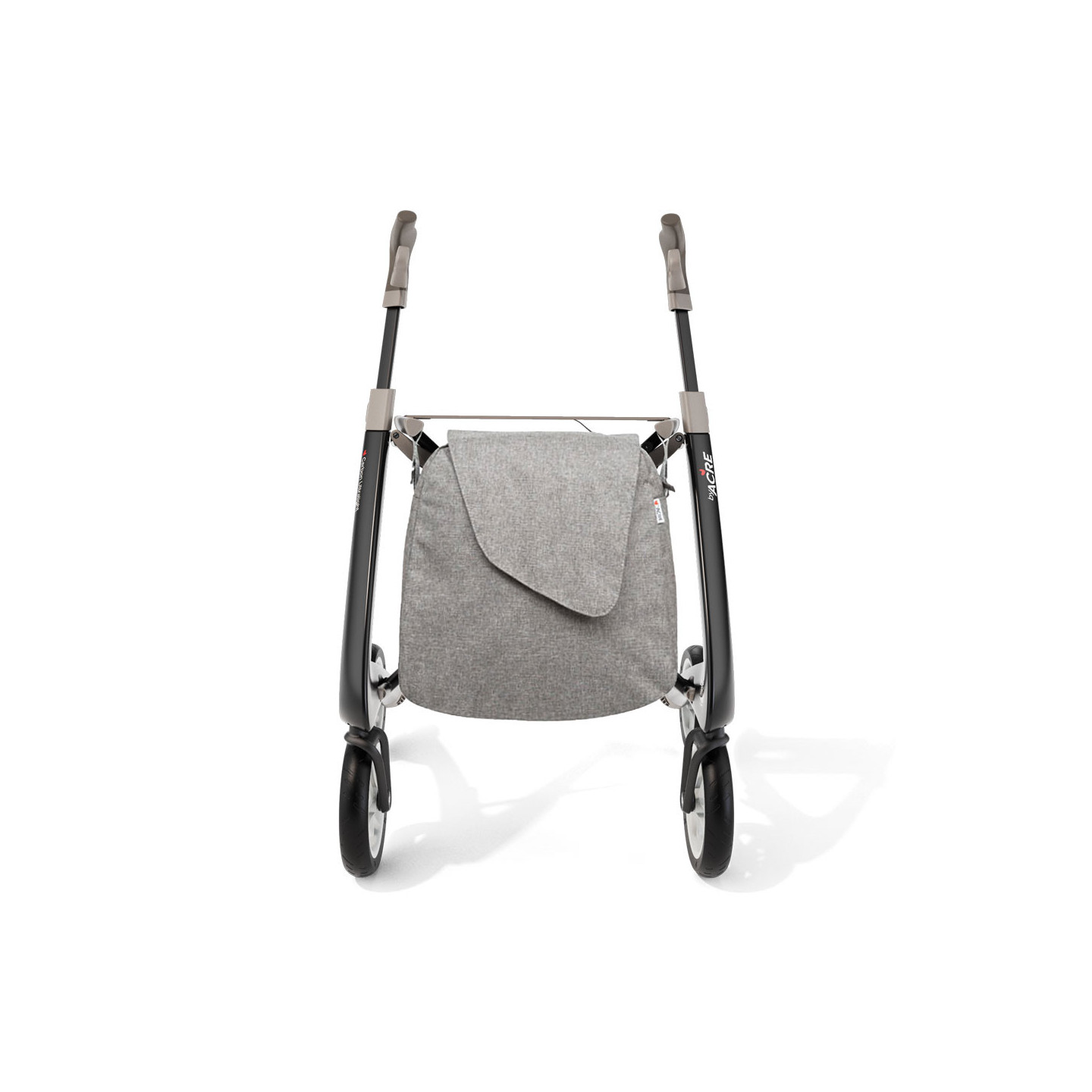 Rollator Carbon Ultralight, taille standard Noir + sac week-end