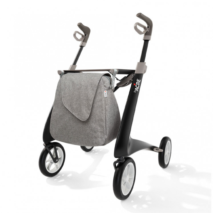 Rollator Carbon Ultralight, taille standard Noir + sac week-end