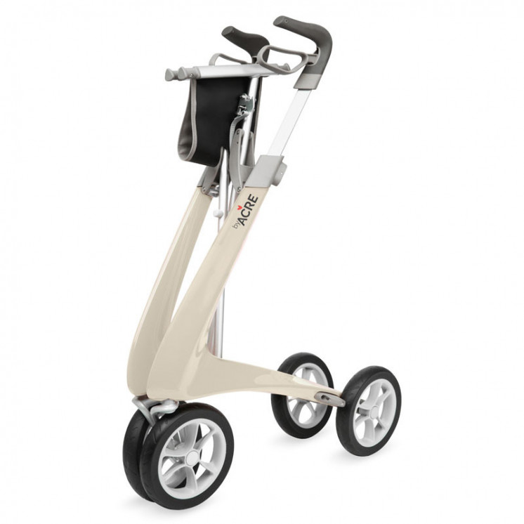 Rollator Carbon Ultralight, taille large Blanc + sac week-end