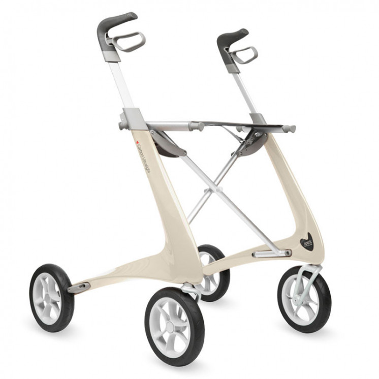 Rollator Carbon Ultralight, taille large Blanc + sac week-end