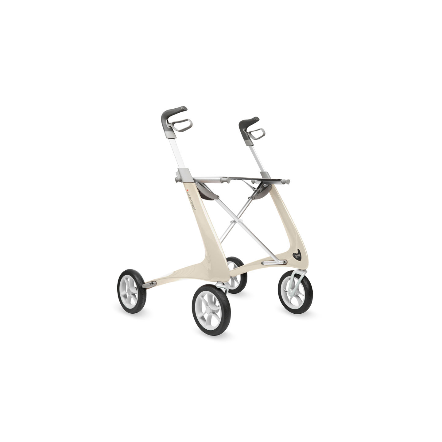 Rollator Carbon Ultralight, taille large Blanc + sac week-end