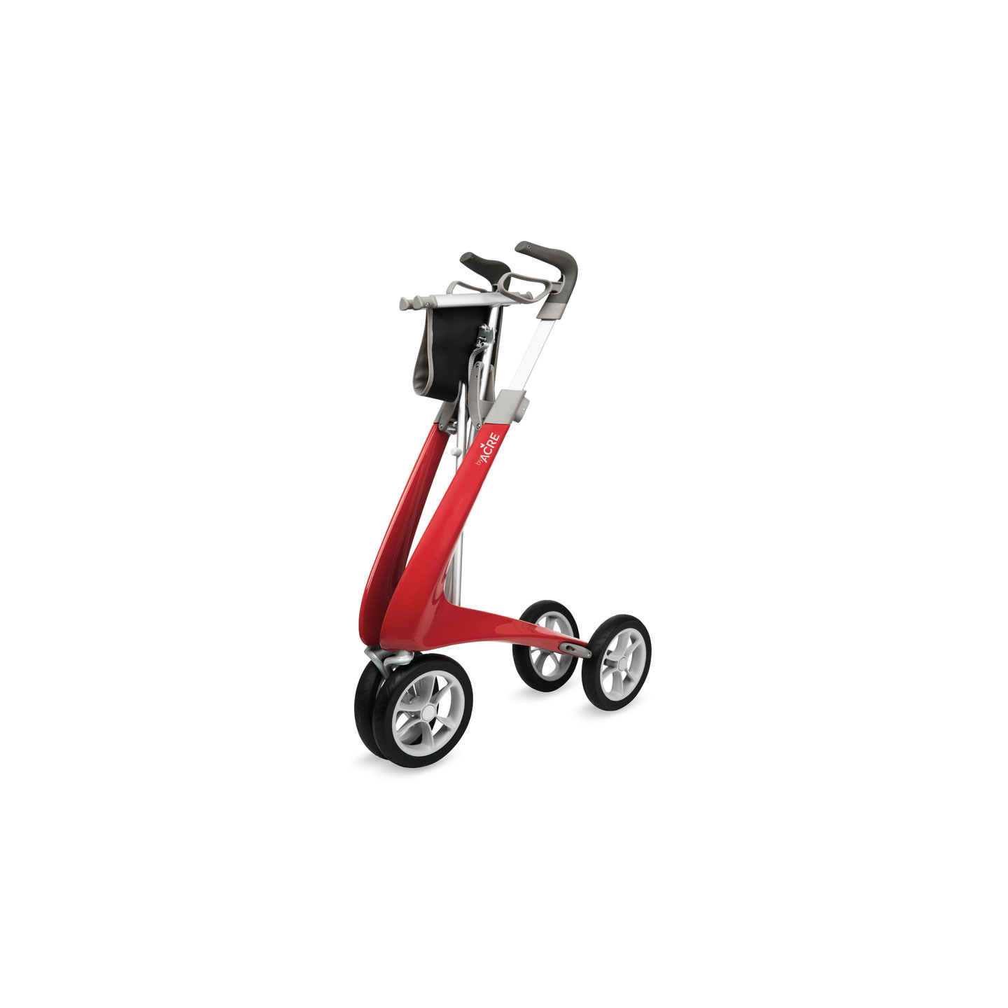 Rollator Carbon Ultralight, taille large Rouge + sac week-end