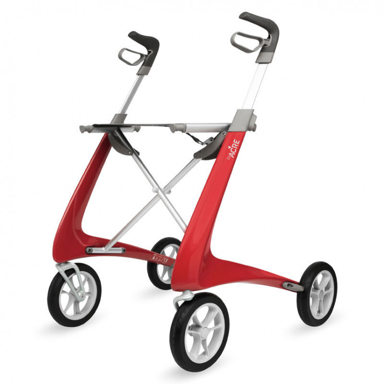 Rollator Carbon Ultralight, taille large Rouge + sac week-end