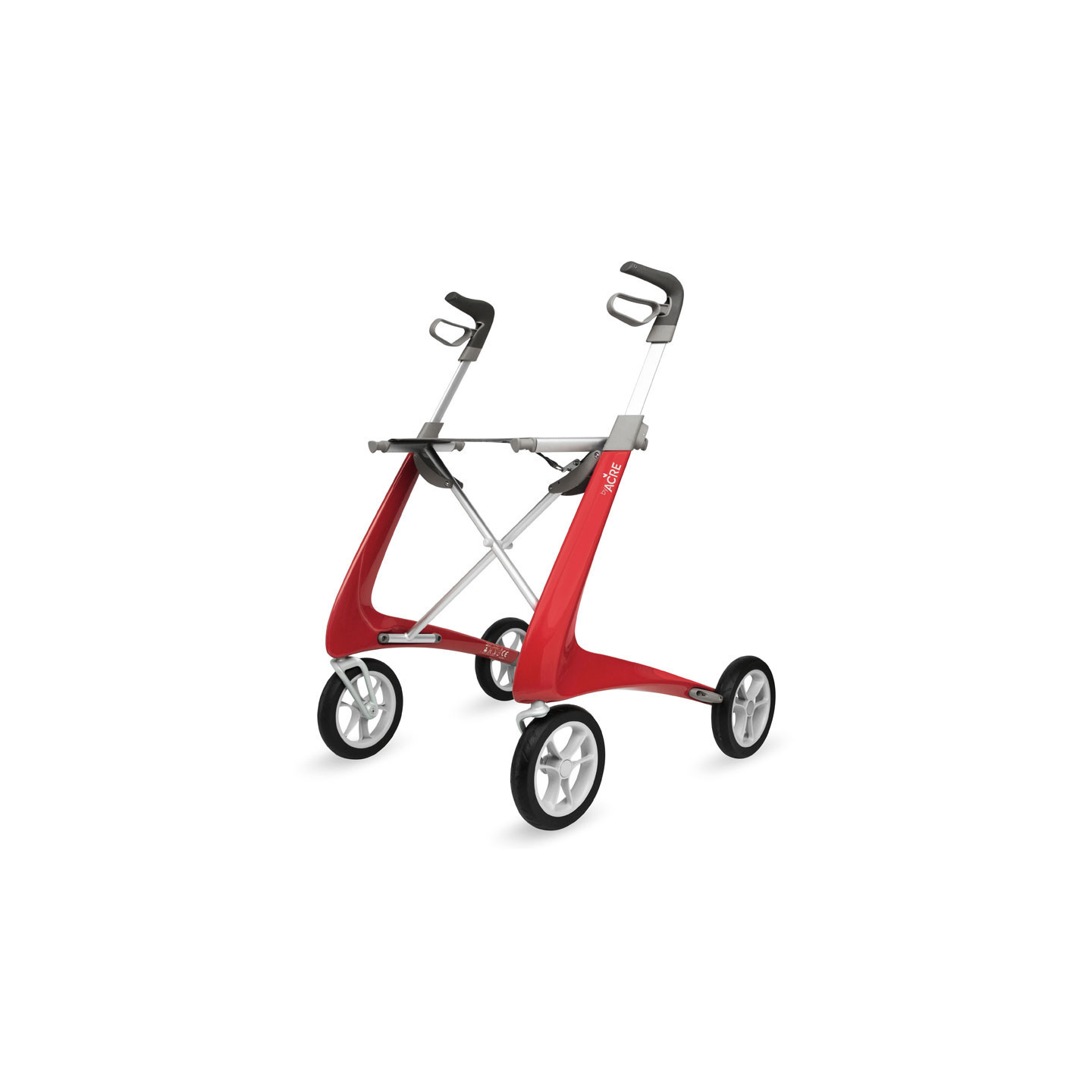 Rollator Carbon Ultralight, taille large Rouge + sac week-end