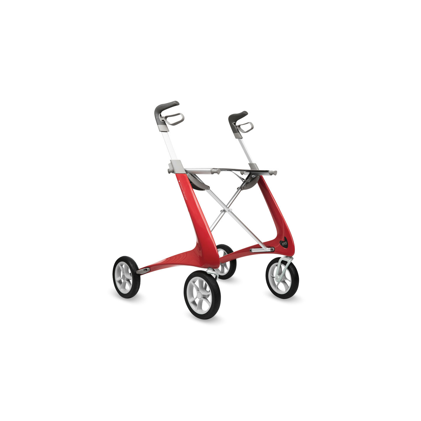 Rollator Carbon Ultralight, taille large Rouge + sac week-end