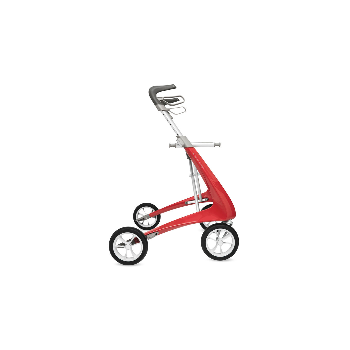Rollator Carbon Ultralight, taille large Rouge + sac week-end