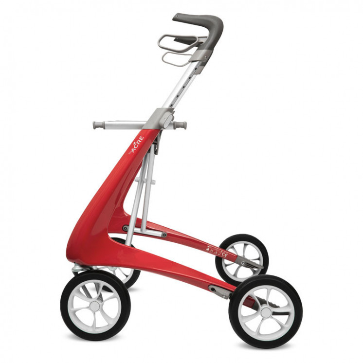 Rollator Carbon Ultralight, taille large Rouge + sac week-end