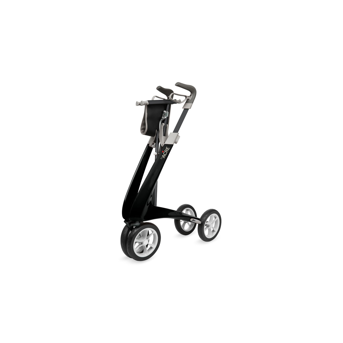 Rollator Carbon Ultralight, taille large Noir + sac week-end