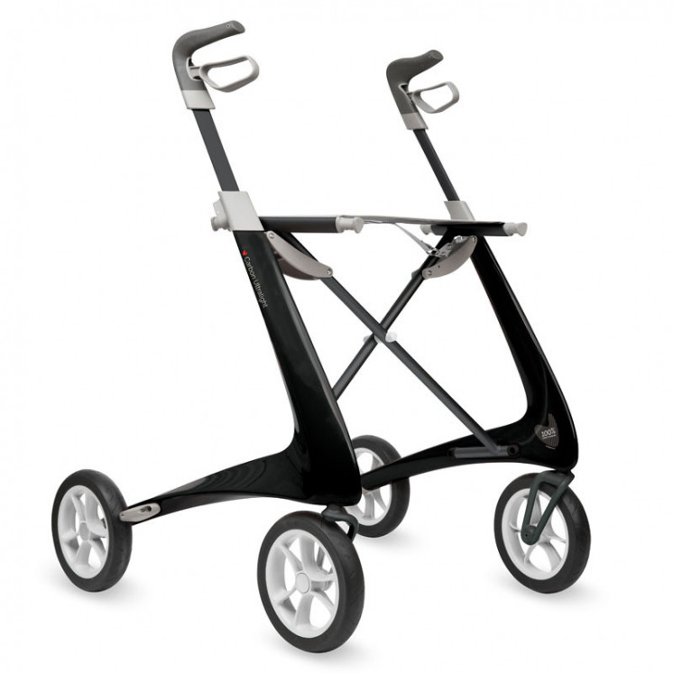 Rollator Carbon Ultralight, taille large Noir + sac week-end