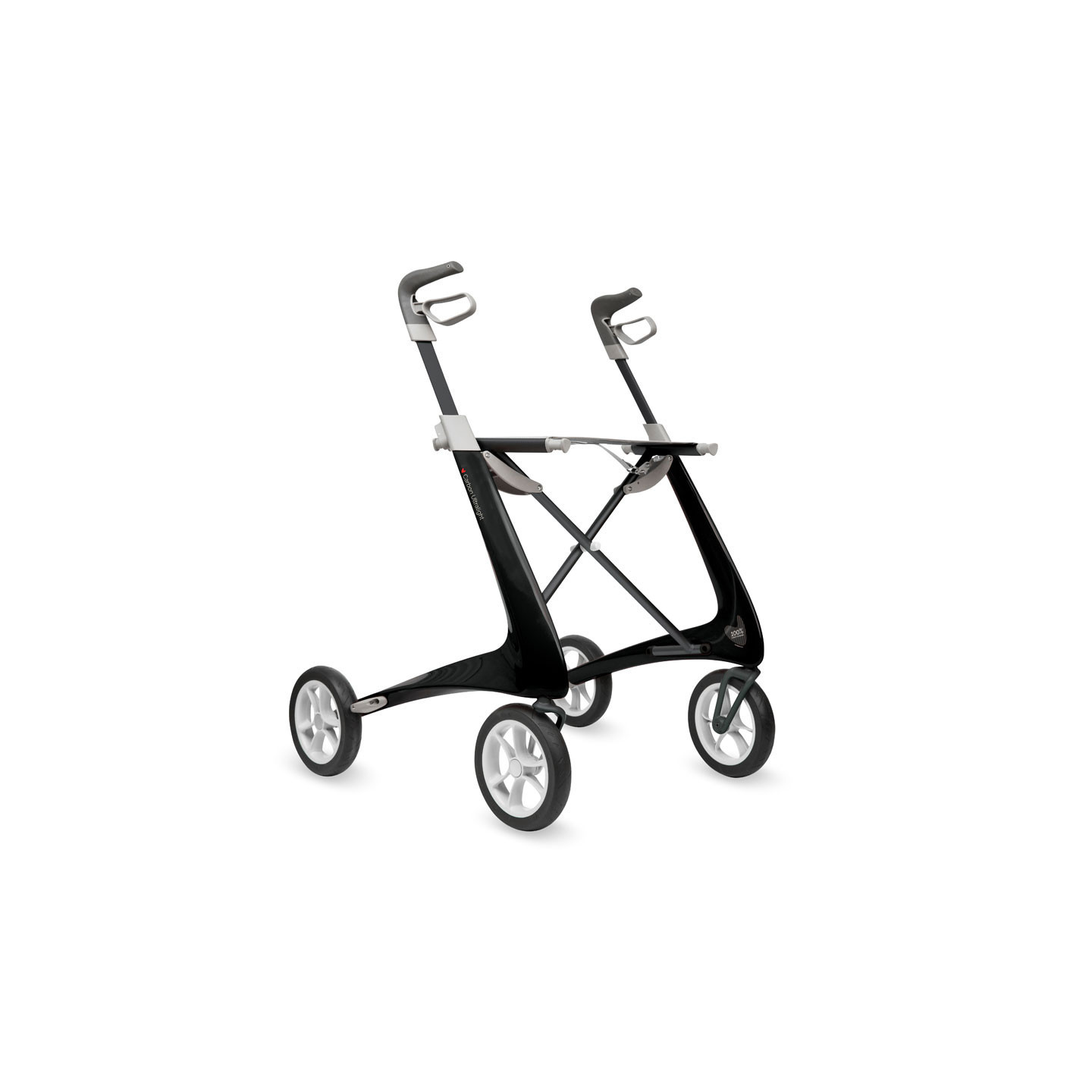 Rollator Carbon Ultralight, taille large Noir + sac week-end
