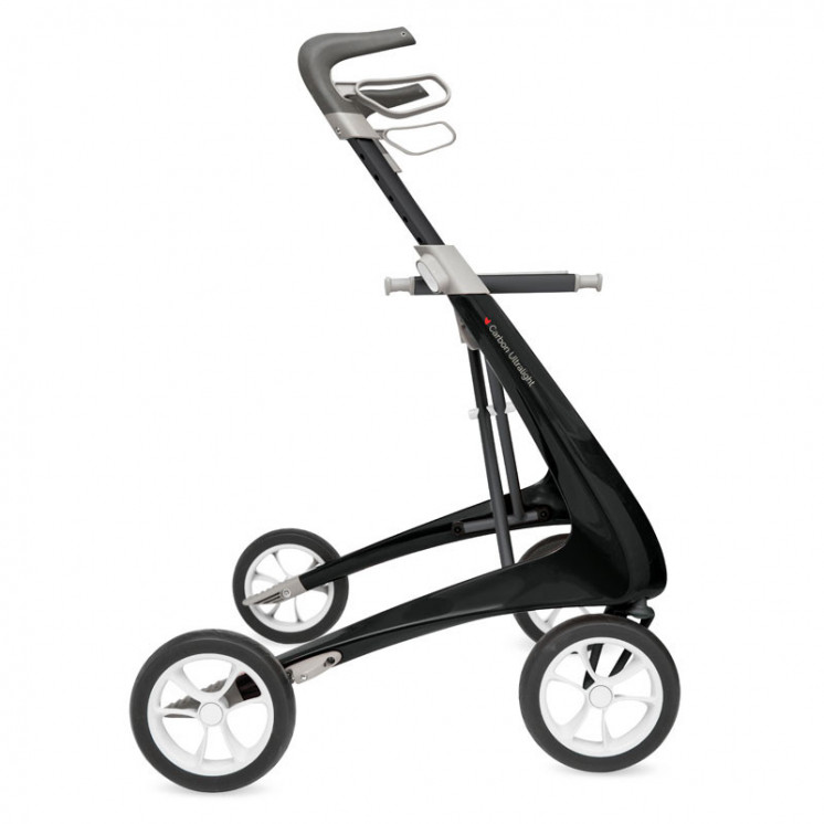 Rollator Carbon Ultralight, taille large Noir + sac week-end