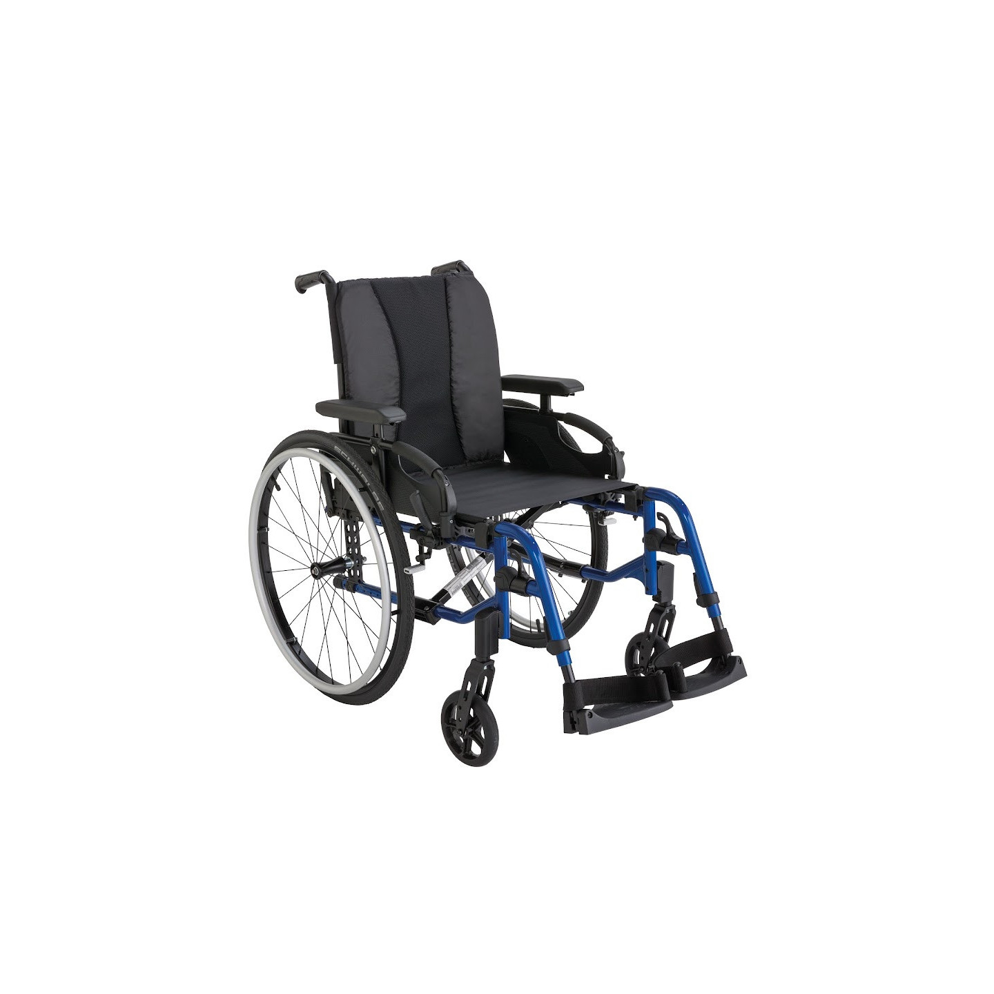 Fauteuil roulant manuel INVACARE Action 3 NG light pliable à dossier fixe Bleu Pop