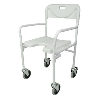 Chaise de douche pliable à roulettes Tobago