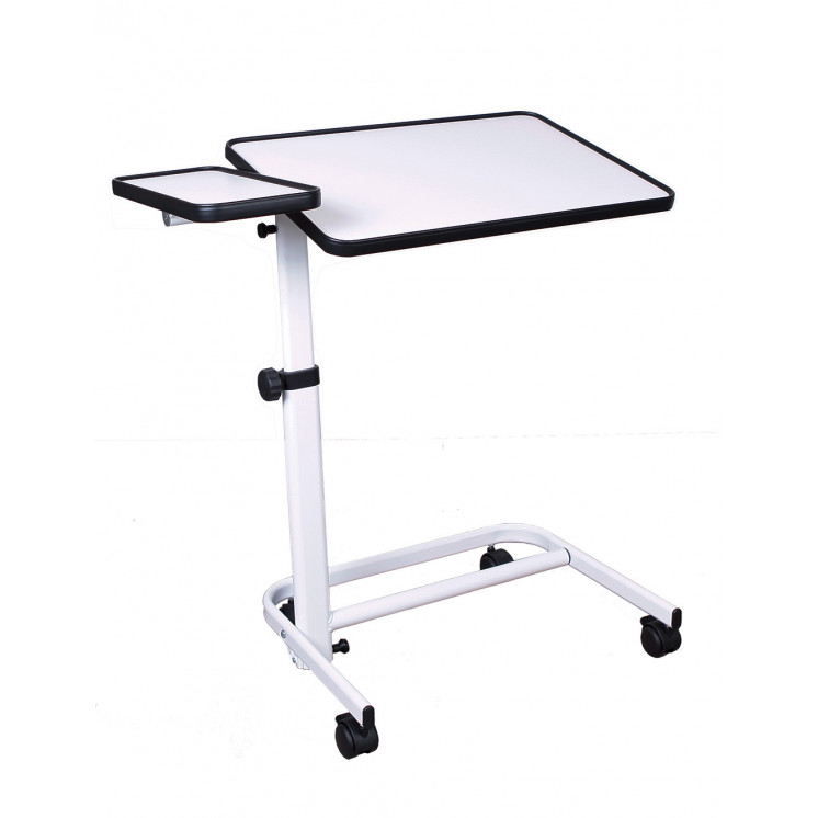 Table de lit blanche avec tablette